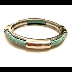 Jewelry - Aqua Leather Silver Bracelet Jewelry - Aqua Leather Silver Bracelet